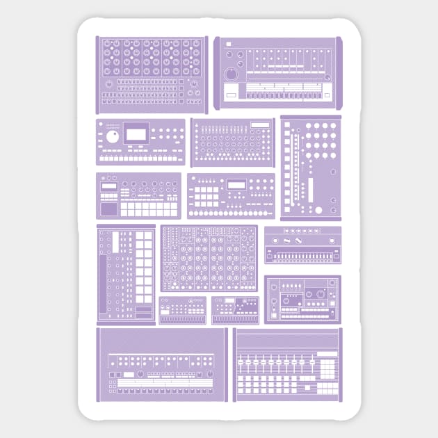 Drum Machine for Electronic Musician Sticker by Atomic Malibu